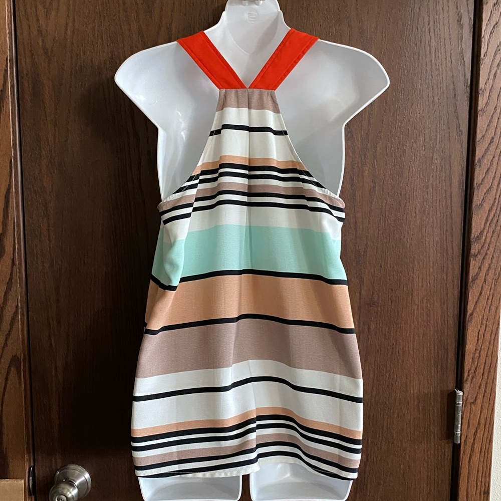 Striped Zipper Tank - Picture 3 of 3